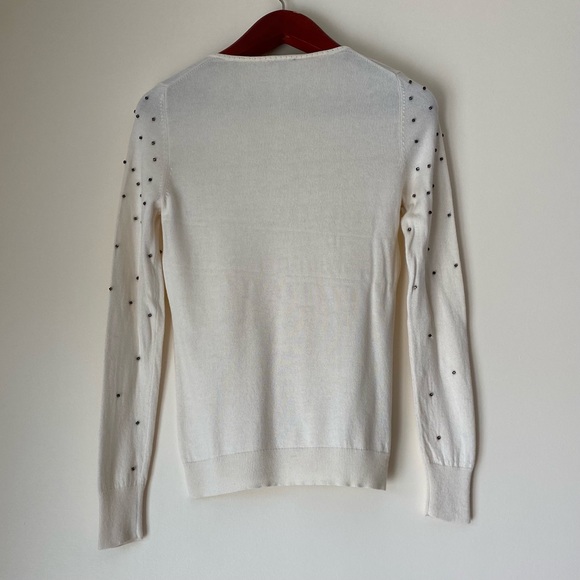 Ann Taylor Wool Blend V-Neck Sweater With Rhinestones Size S - Picture 3 of 8
